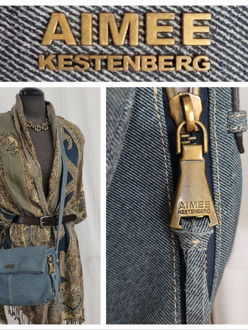 Aimee Kestenberg Denim LEATHER Bag